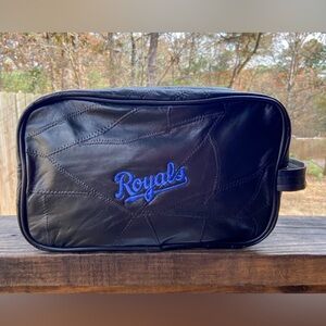 Black Leather Men's Shaving Kit Toiletry Bag for Traveling